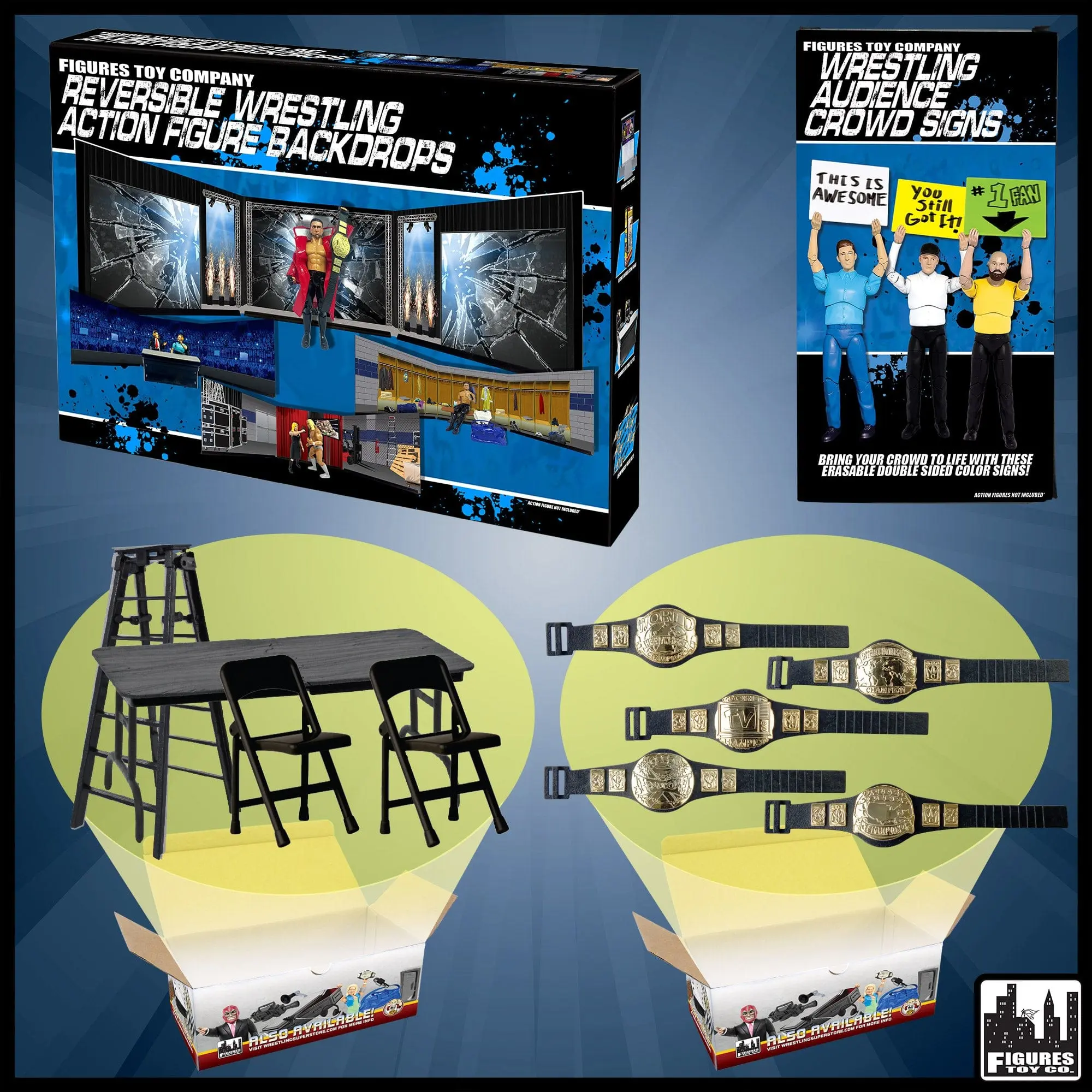 Ultimate Wrestling Figure Collectors Set for WWE & AEW Action Figures Ultimate Wrestling Figure Collectors Set for WWE & AEW Action Figures