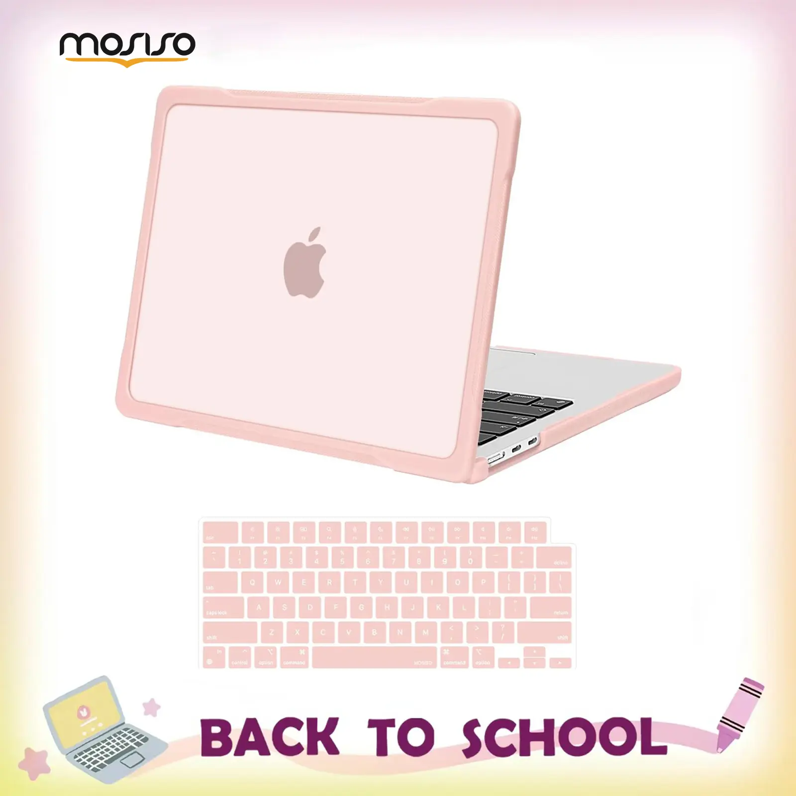 MOSISO Compatible with MacBook Air 13 inch Case M1 2021 2020 2019 2018 A2337 M1 A2179 A1932, Reduces-Fingerprints Case with Soft TPU Bumper Shell&Keyboard Cover for MacBook Air 13.3 M1