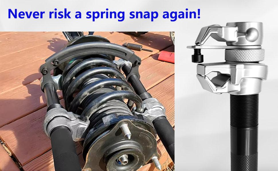 3-Piece Heavy-Duty Suspension Coil Spring Compressor Hand Tool Kit; Shock Absorber Spring Removal Tool for Cars; 3-Piece Heavy-Duty MacPherson Frame Assembly with Safety Bracket; Suitable for Cars, Trucks, ATVs, UTVs; Load Capacity 2200 lbs