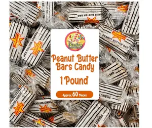 Peanut Butter Bars Candy - 1 Pound (Approx 60 Pieces), Peanut Butter Candy Bars In Bulk Bag, Individually Wrapped Old Fashioned Treats