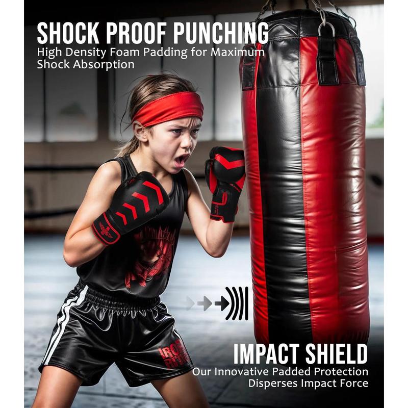 Exxact Sports Knockout Youth Boxing Gloves for Kids (3-15 Years) with Padded Protection and Wrist Support, Durable Engineered Leather Kids Boxing Gloves for Sparring (Black/Green)