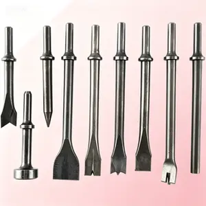 Pneumatic Chisel Set 9 Piece Punch Bits Heavy Duty Air Hammer Kit - Auto Body Metalworking Tool Welding Slag Remover - Reusable Steel Chipping Bits for Rust Removal - Punches Chisels for Pneumatic Hammer Kit