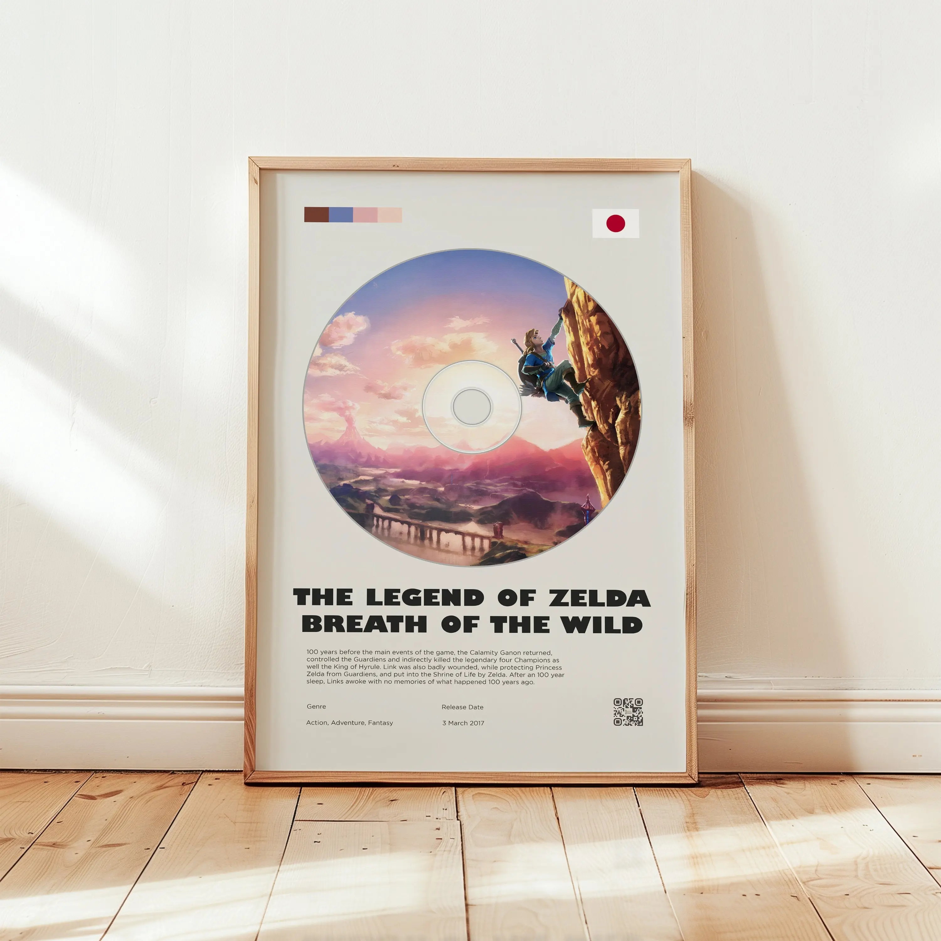 The Legend of Zelda Poster, Breath of the Wild Wall Art, Minimalist Wall Decor, Mid Century Design, Fine Art Print, Gift for Gamers Artistic Ornaments