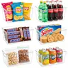 TAYTUU Durable Solid Plastic Stackable Storage Bins - 6/12 Pack Transparent Wipeclean Smooth Rectangle Boxes with Handles, 3 Sizes Bulk Organizer for Countertop Storage, Compact Closet Organization, Utensils & Spice Jar Sorting