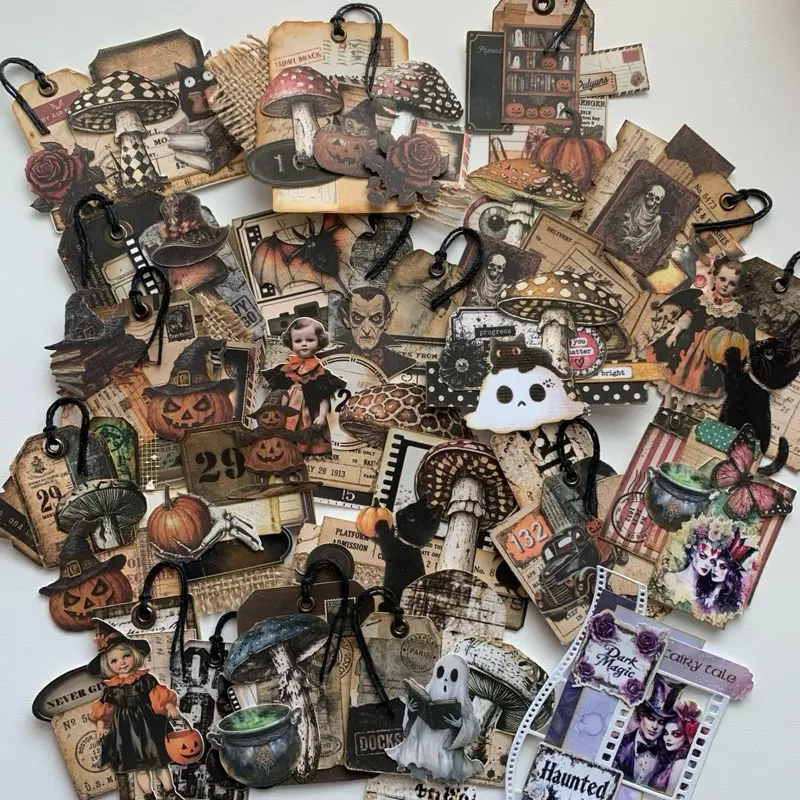 Handmade Ephemera Paper Cluster – 5 Unique Pieces for Junk Journals & Embellishments