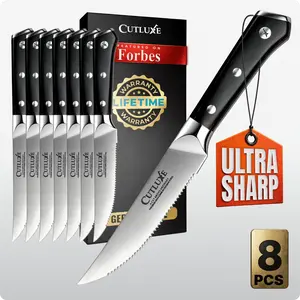 Cutluxe Serrated Edge Steak Knives Set 8-Piece