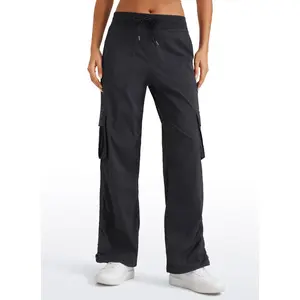 CRZ YOGA Cargo Joggers for Women Lightweight Ruched Workout Casual Travel Athletic Hiking Pants with Pockets