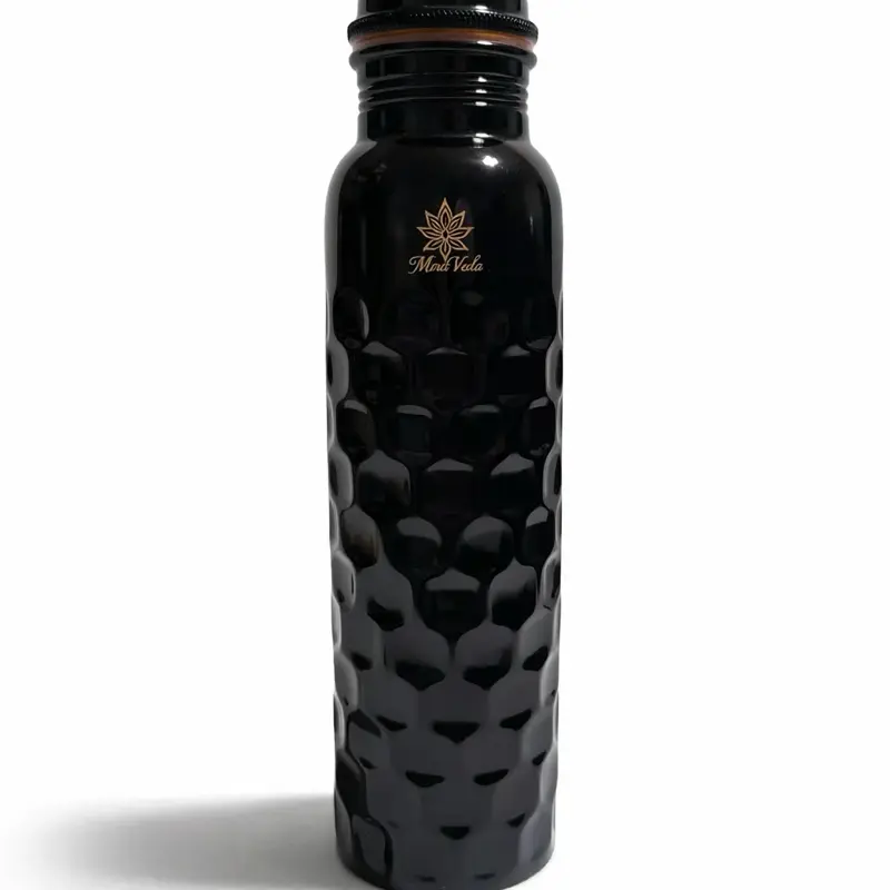 MiraVeda Antique Diamond Black Copper water Bottle