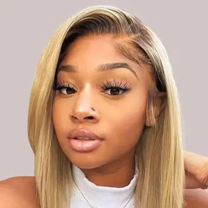 【NEW】Nadula Omber Blonde Silk Straight Bob Wig Transparent 7x5 Lace Put on and Go Human Hair Summervibes TikTokShopStockUp