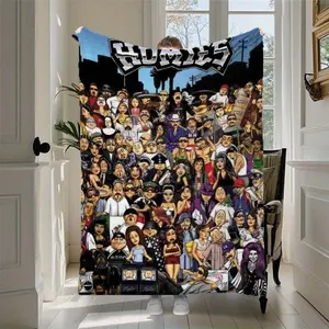 [HOMIES Printed Flannel Blanket] HOMIES Soft Printed Flannel Blanket - Multifunctional Nap Blanket and Small Throw with Creative Themed Patterns - Perfect Gift for Friends  Skin-friendly, lightweight and soft