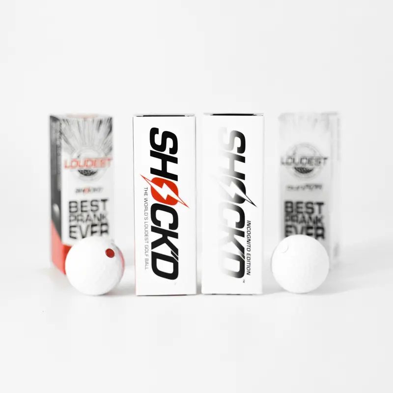 BUY 3 GET 1 FREE Raised Dot Golf Equipment Bundle - Loudest Golf Ball, Original-Red & Incognito White Mixed (2 Red + 2 White) Single-Use Pack with Attention-Grabbing Sound