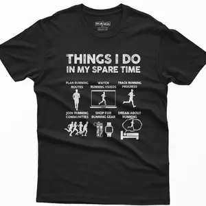 Funny Running T-Shirt: Things I Do In My Spare Time, Marathon Tee 1