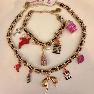 Betsey Johnson "Going all Out" Necklace and Bracelet set