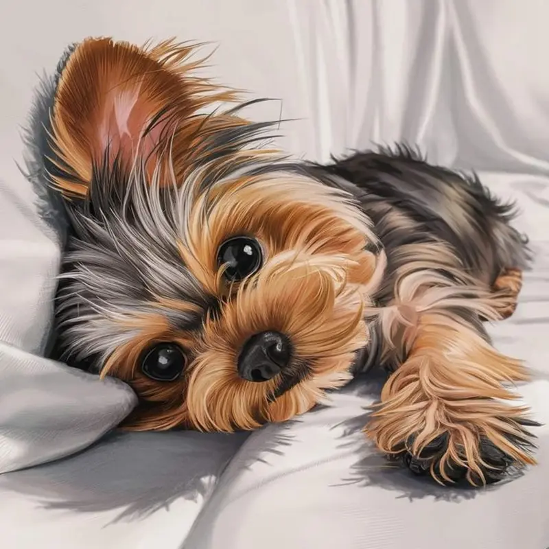 Yorkshire Terrier Dog 5D DIY Diamond Painting Animal Embroidery Rhinestone Mosaic Cross Stitch Needle Crafts Kit Room Decor Children's Gift