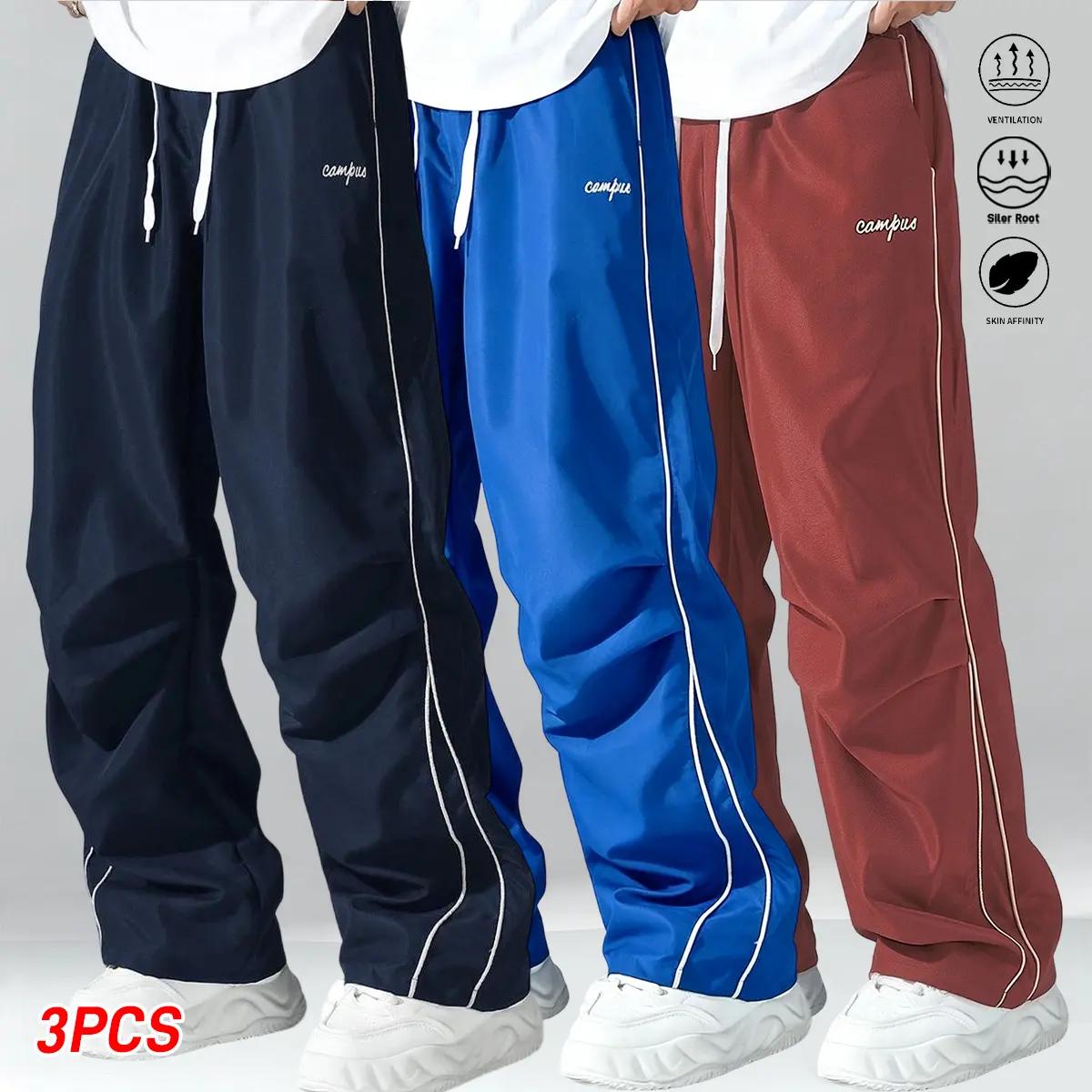 Dark blue + colorful blue + orange red