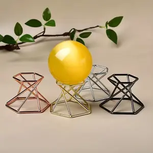 Bohemian Style Geometric Crystal Ball Stand, Gold Rose Gold Elegant Metal Display Rack, Home Office Decor, Christmas Gift