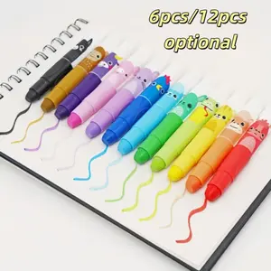 6/12 Color Giant Chalk Sticks, Vibrant Twistable Crayons, Non-Toxic Washable Wax Pencils, Perfect for Kids, Beginners, Creative Art Supplies