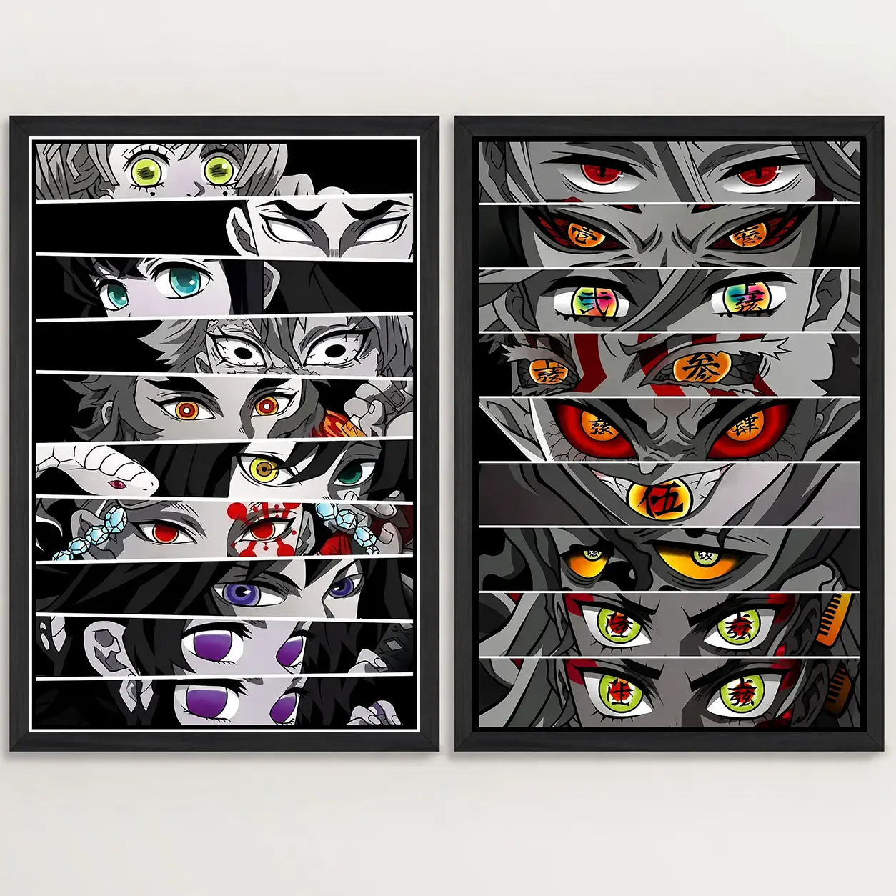 Retro Demon Slayer Anime Eye Print Poster Decor, Cartoon Canvas Art for Dorm, Bedroom Home Decor Supplies