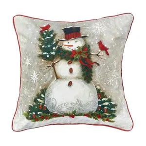 C&F Home Woodland Snowman Printed & Embellished Throw Pillow