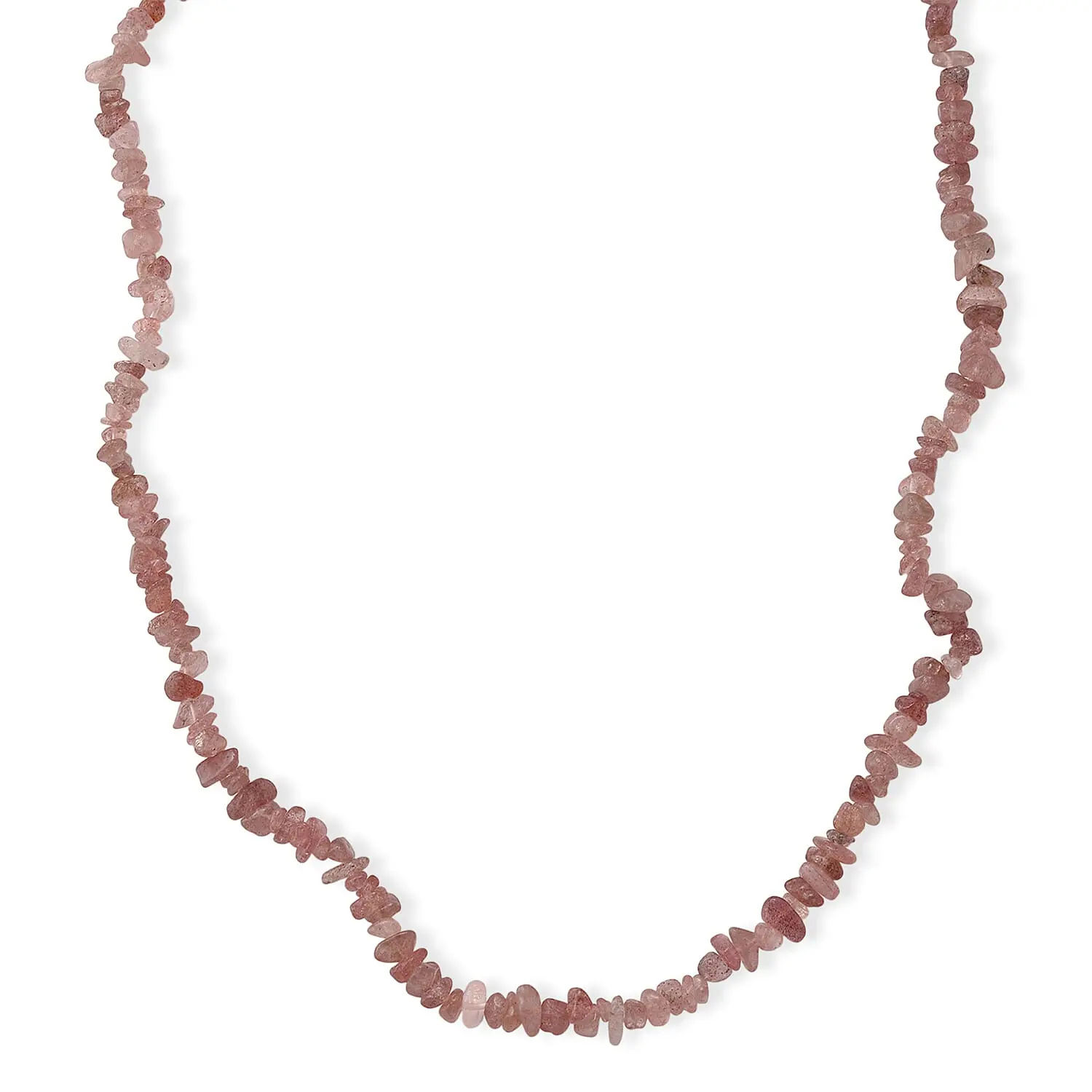 Strawberry Quartz Beaded Necklace (32 Inches) with Lobster Lock in Stainless Steel 355.00 ctw