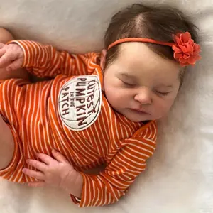 GUESSBELLY 50cm 20inch Soft Vinyl Limbs, Cloth Body Asleep Reborn Baby Art Baby Doll Toy For Girl Lifelike 3D Skin With Visible Veins Kid Gift Alive