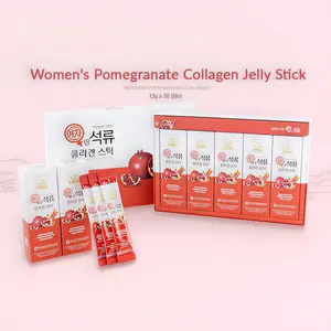 Korean Beauty Baekje Geumsan Women's Pomegranate Collagen Jelly Stick 5.1oz 30 Count 5 Pack Healthcare Supplement Fitness Edible Dietary Colagen