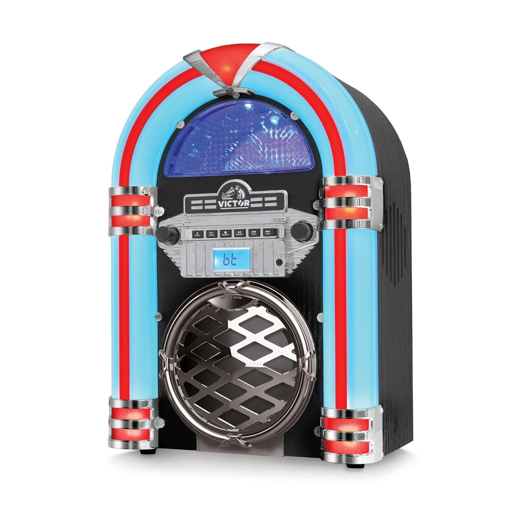 Victor Desktop CD Bluetooth Jukebox w/ Multicol or LED Light Victor Desktop CD Bluetooth Jukebox w/ Multicol or LED Light
