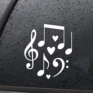 Musical Notes Hearts Decal/Sticker for Car Truck SUV Home Decor Cell Phone Laptop Tumbler Accessories Driving vinyl Waterproof Car Sticker Decal