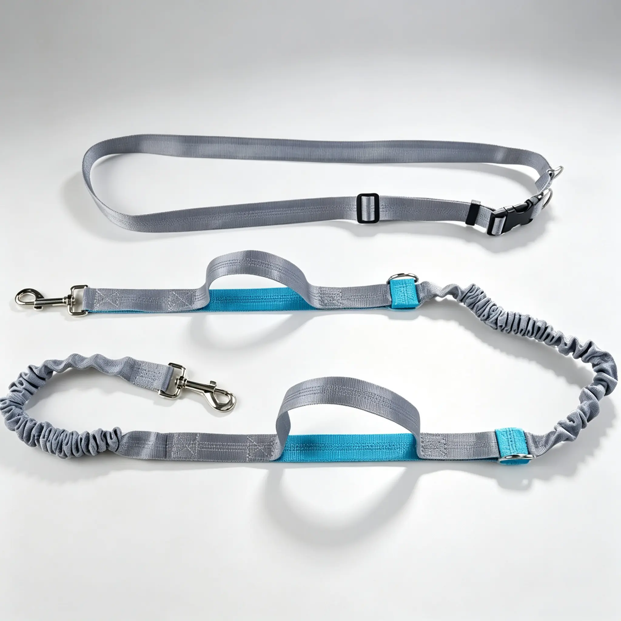 Hands-Free Dog Leash - Shock-Absorbing Stretch, Heavy-Duty Bite-Resistant, Adjustable Waist-Mounted Puppy Leash with Polyester Webbing, Pull Absorption, Injury Reduction, Reflective Stitching for Running, Walking