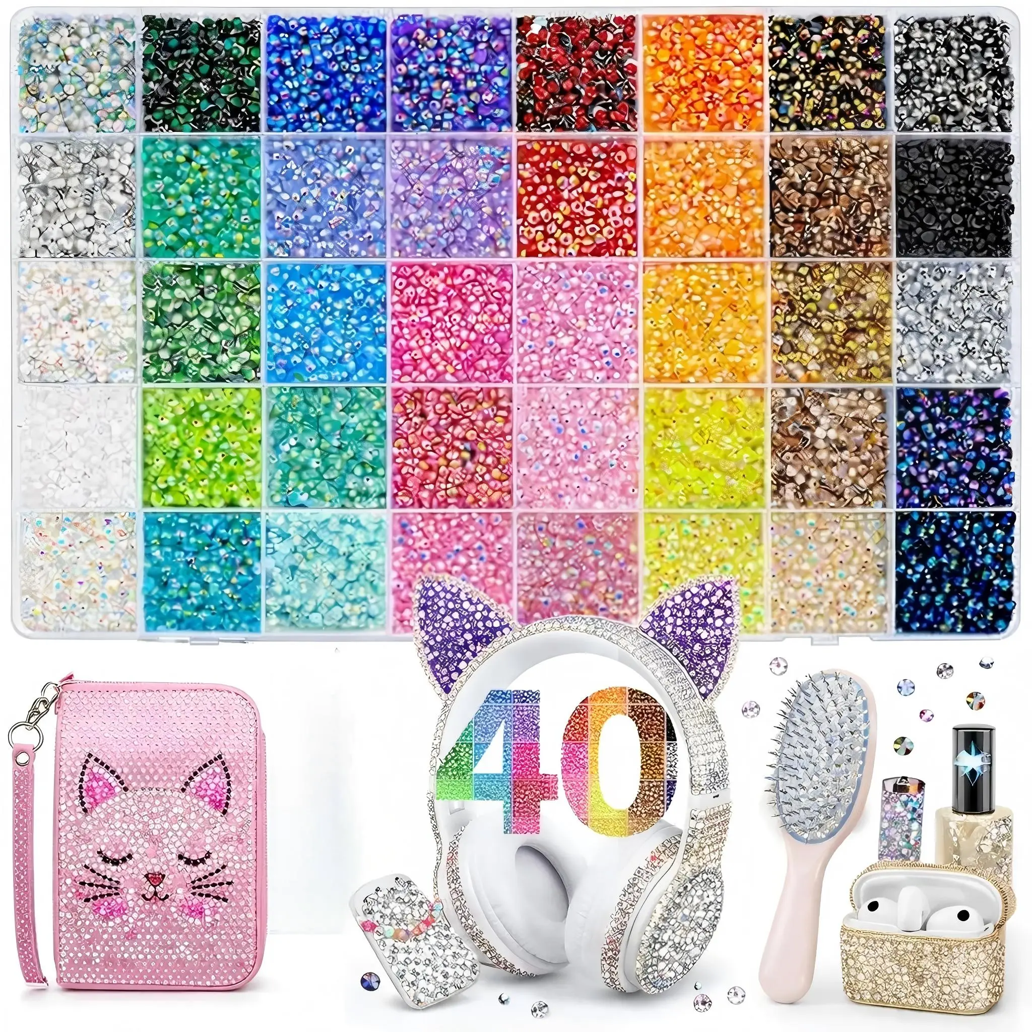 #Summervibes 3mm/4mm/5mm Jelly Rhinestones -  Resin Flatback Gems for Nail Art, Crafting, Diamond Painting. Includes Tweezers & Pick up Pen & Gifted Tools for Shoes, Jewelry, Bedazzler Kit.