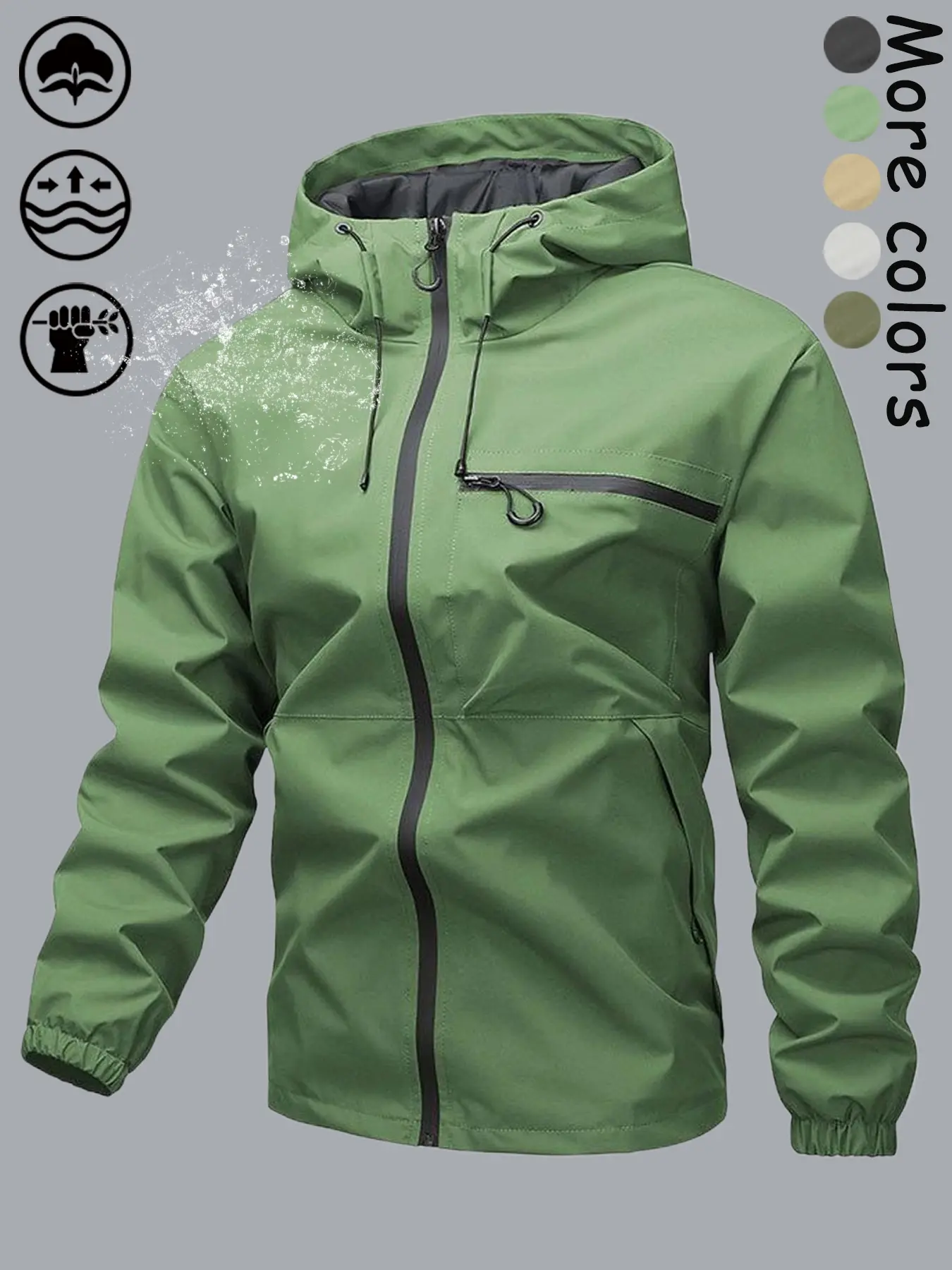 Outdoor Hooded Couple's Mountain Climbing Jacket, Windproof Waterproof Breathable Thick Fabric, Casual Style Fall Winter Hiking Gear