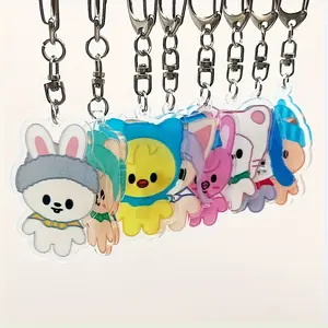 1 Piece,Skz Kpop Keychain, Cute Cartoon Beaded Key Chain, Bag Charm, Car Home Decor, Fashion Accessory,HwangHyun Felix BangChan ChangBin Han SeungMin IN LeeHnow, Birthday Gift, Star Peripheral, Keychain Kawaii