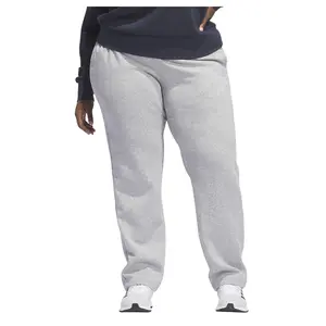adidas Womens Essentials Logo Fleece Drawstring Pants Plus Casual - Grey