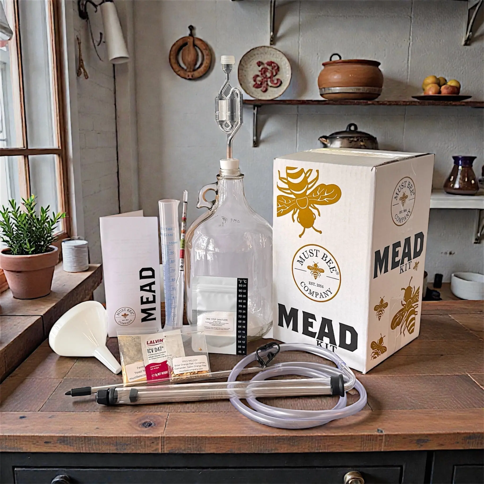 Deluxe Mead Making Kit to Make 1 Gallon of Mead, Includes Hardware and Recipe Ingredients. Kitchen Diy