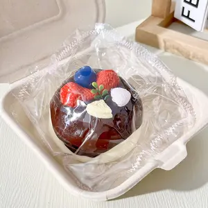 【Buy 3 get 1 free 2026 new model 】Fruit Soufflé with Chocolate Drizzle Food-Grade Silicone Slow-Rising Rebound Squishy Fidget Toys for Stress Relief - Soft Squeeze Toys with Thick Creamy Slime Texture, Handmade Non-Toxic Sensory Toys transparent bag