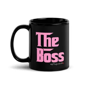 The Boss Black Glossy Coffee or Tea Mug