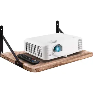 Projector Shelf 16.2" x 11" Router Wall Mount Floating Shelf, Projector Mount Wire Racks Holder for Modem Cable Box Xbox Series PS5 PS4, Wood SS1