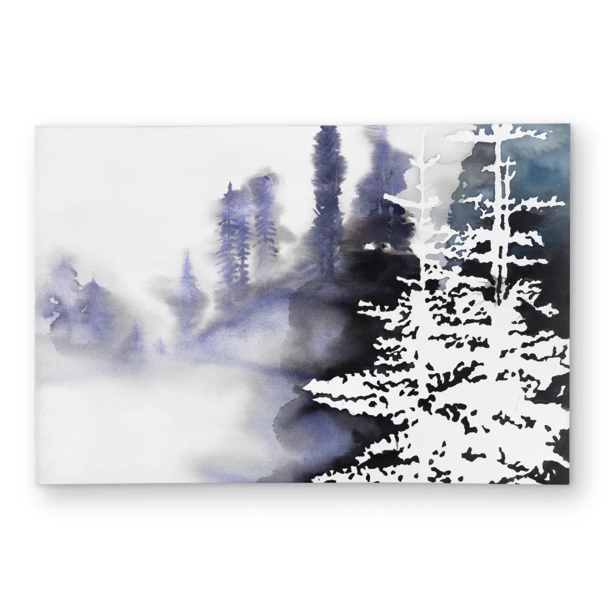 Begin Home Decor C1ROAR23W505U7 2x3 ft. Forest Silhouette Decorative Rectangular Floor Rug - Blue, for Living Room & Outdoor Use, Decorative Rug, Rectangular Rug