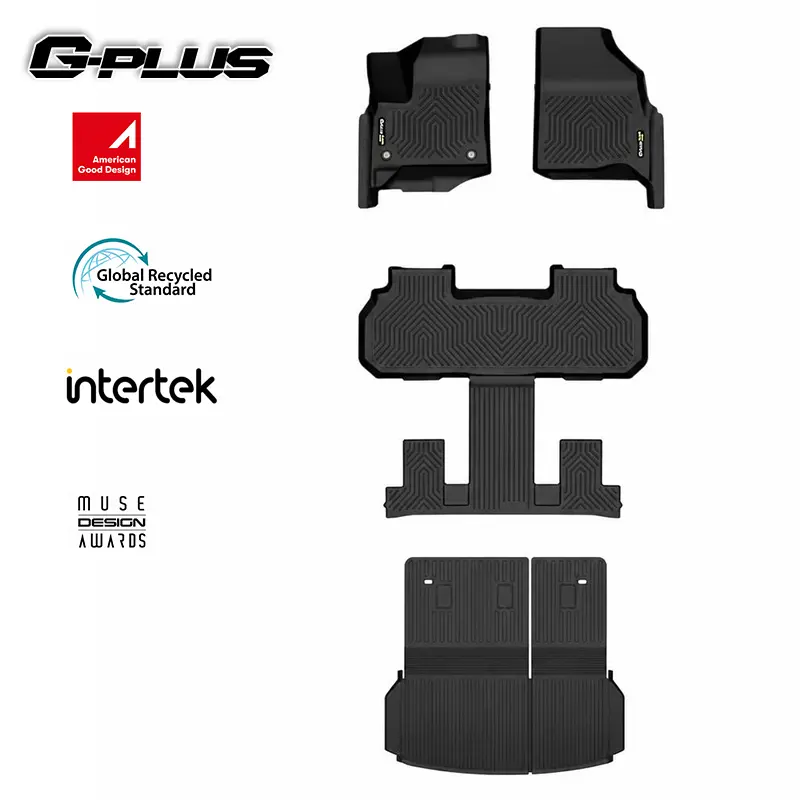 G-PLUS Floor Mats & Trunk Mat Fit Chevy Traverse 7-Seat 2024-2026 (Not Fit Limited 2024)/GMC Acadia 7-Seat 2024-2026/Buick Enclave 2025-2026 All Weather Protection TPE Floor Cargo Liners Accessories