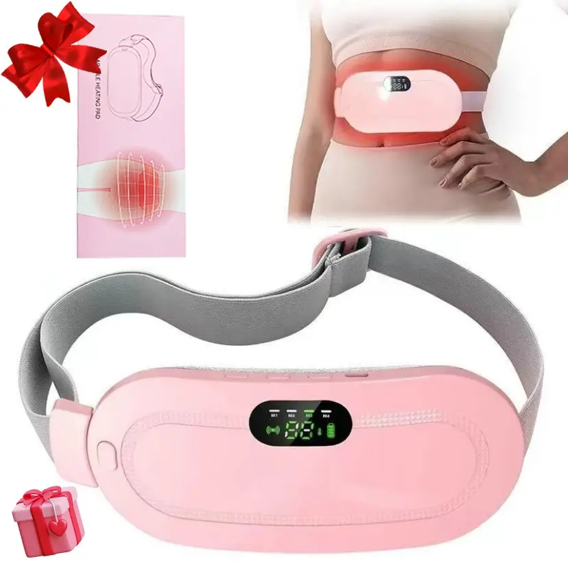 Menstrual Heating Pad Adjustable Heating Temperature SmartUterus Warmer Belt,Cordless Multifunctional Heated Pad Stomach Heating Pad Electric Waist Belt, Waist VibratingAbdominal Massager，For Girls&Women,Gift