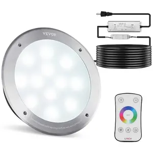 VEVOR 120V AC LED Pool Light, 10 Inch 40W, RGBW Color Changing Inground Swimming Pool Spa Light Underwater, with 50 FT Cord Remote Control, Fit for 10in Large Wet Niches, IP68 Tested to UL StandardsVEVOR Super Brand Day