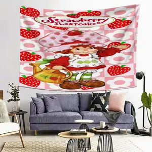 Strawberry Shortcake-7 Hanging Banner for Home Decor, University Dorm Bedroom Living Room Party Wall Decoration, Multi-Purpose Party Decorations