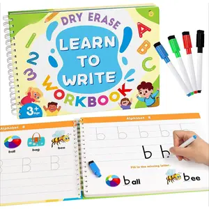 X-ELT04 Montessori Drawing & Handwriting Storybook: Preschool & Kindergarten Kids' Numbers, Letters & Sight Words Practice Book (For Home & Classroom)