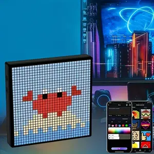 LED Pixel Display, 1 Count Desktop Programmable LED Screen, Customizable DIY Text Pattern LED Pixel Display, LED Pixel Display for Home Game Room Decor, Led Effects, Led Mood Light