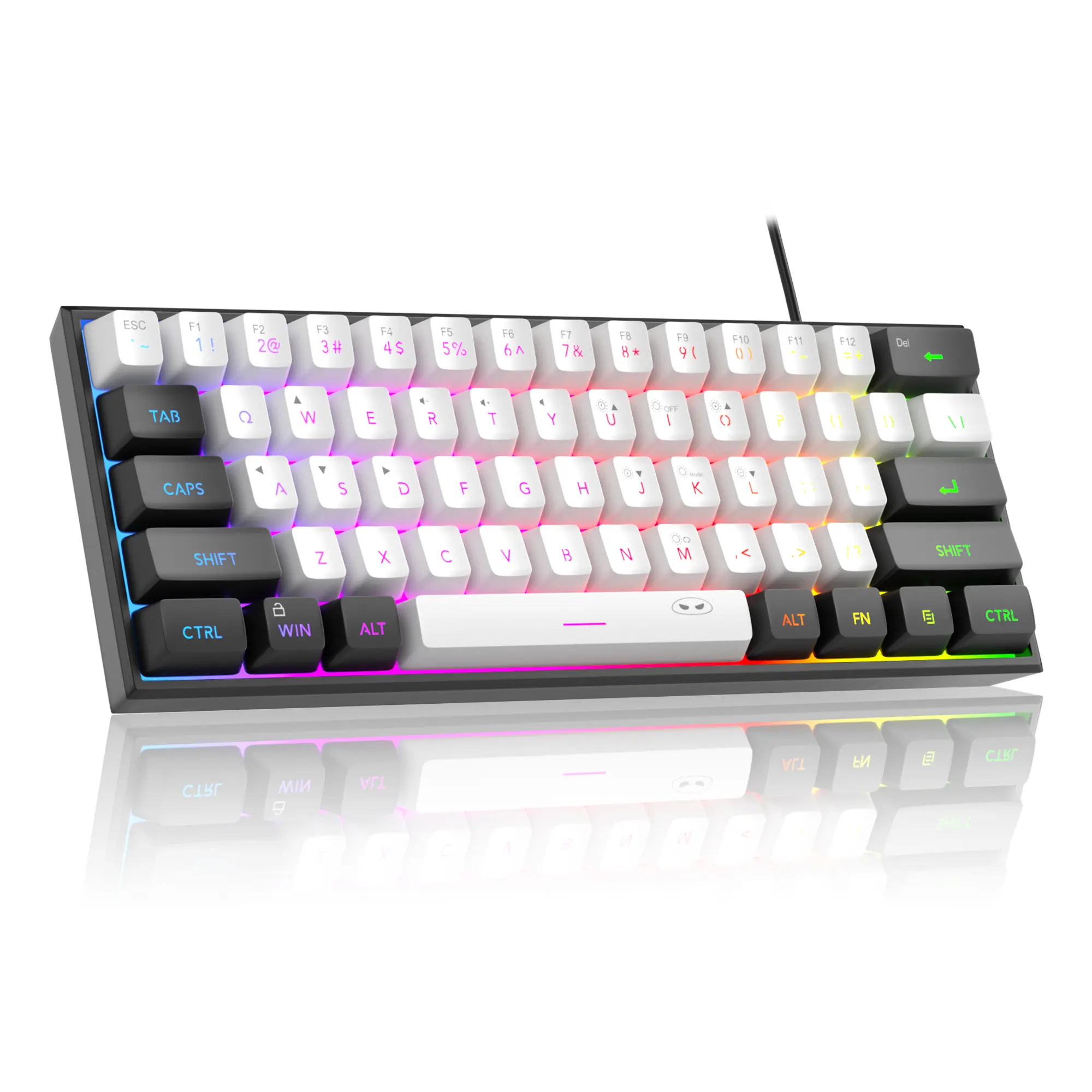 MageGee Keyboard MK-Box Portable 60% Mechanical Gaming Keyboard, LED Backlit Compact 68 Keys Mini Wired Office Keyboard with Mechanical Switch for Windows Laptop PC Mac