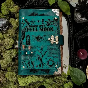 Full Moon 2 sided leather journal