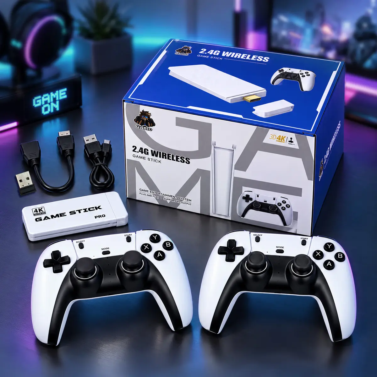 2026 Retro TV Game Console Stick with 40,000 Built-in Games, 23 Emulators, 2 Wireless Controllers, HDMI Output, Easy Plug-and-Play for TVs & Monitors,techvibes