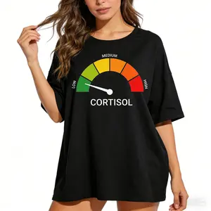 Low Cortisol Level 100% Cotton Gauge Tee | Hormone Meter T-Shirt