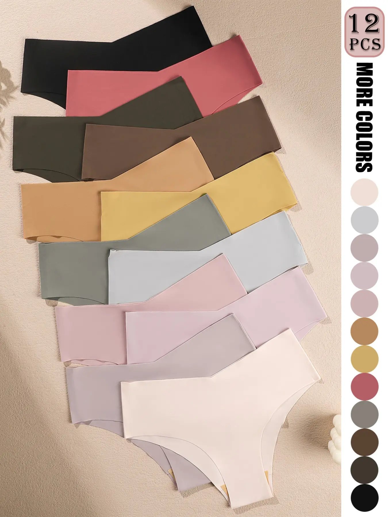 Women's Seamless Fashion Triangle Panties, Elegant Low-Waist Invisible Underwear, V-Shaped, Fit, Stretchy, Multiple Colors, Soft Elastic Fabric Mix