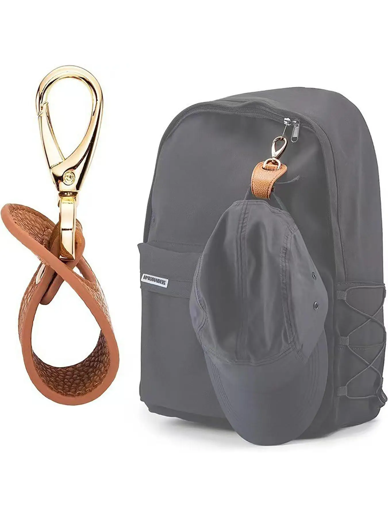 Solid Color Pu Leather Hat Clip, Hat Storage Clip, Hat Holder Clip, Bag Accessories for Women & Men